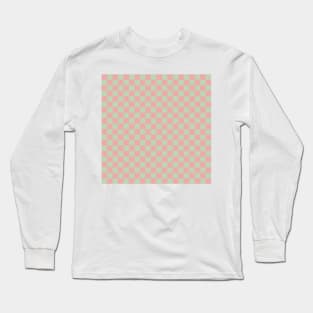 Wonky Checkerboard, Pink and Green Long Sleeve T-Shirt